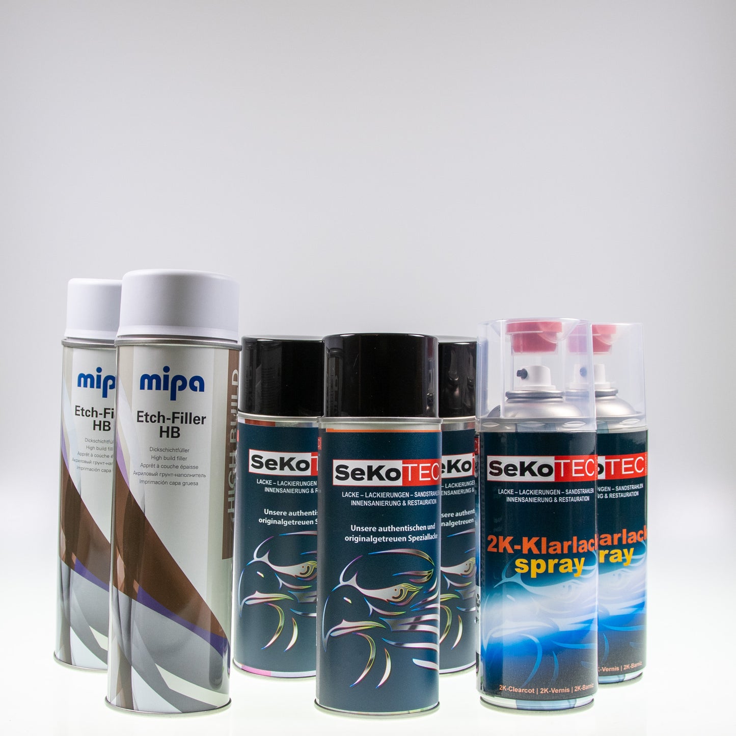 Simson-Farben 3xSpraydose mit 2xFüller und 2x2K-Klarlack