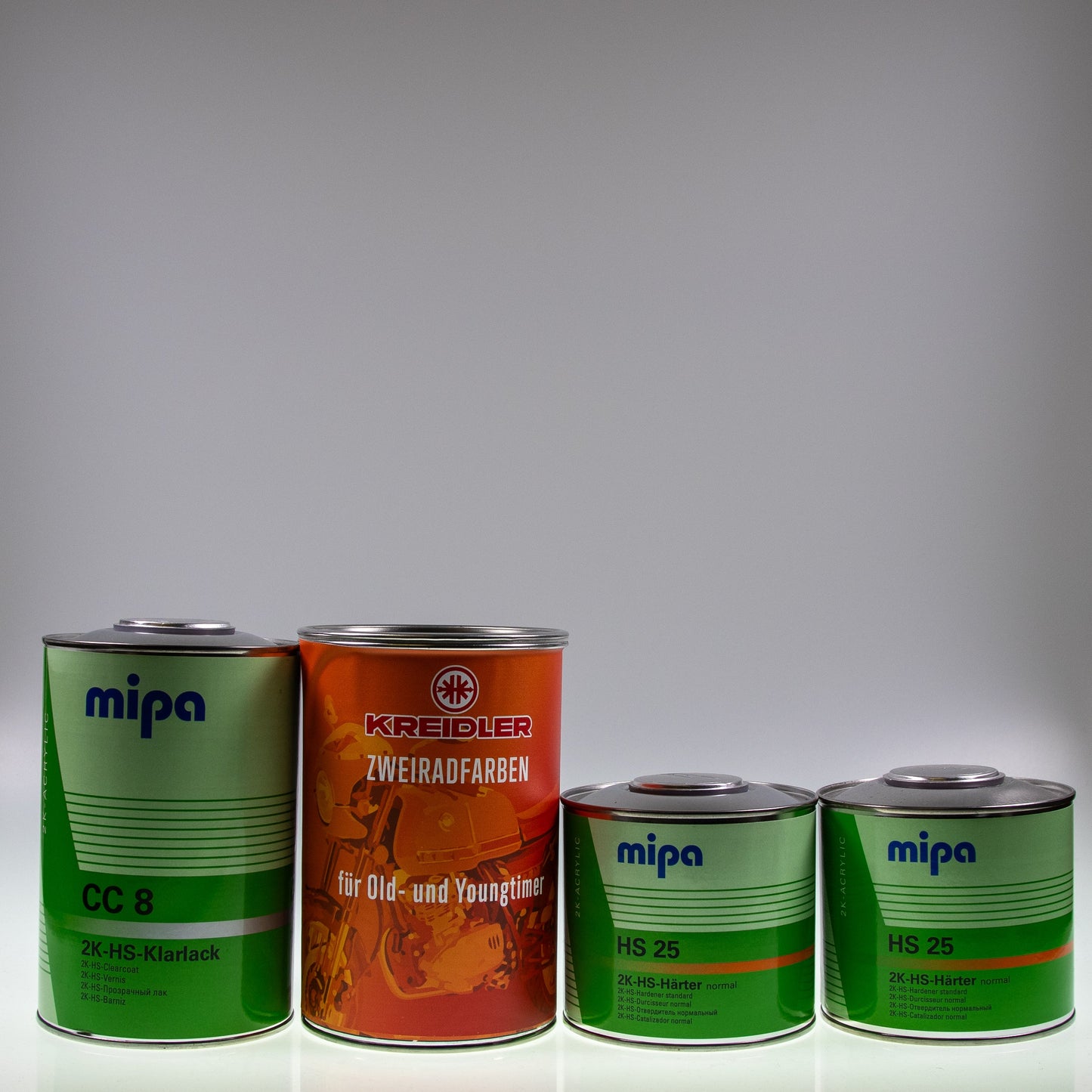 Kreidler-Farben Lackdose (1 Liter) mit Klarlack und 2x Härter