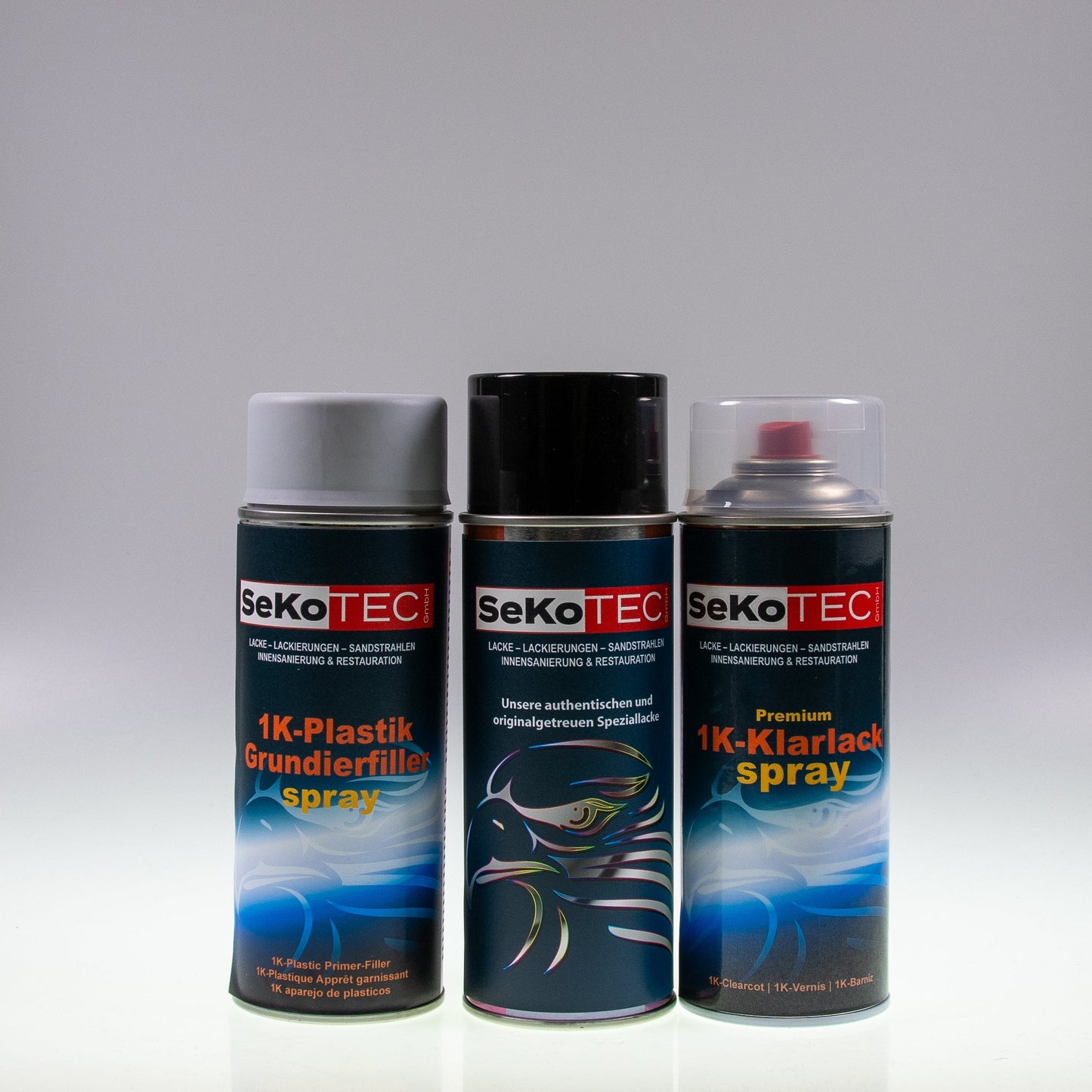 Hercules-Farben Spraydose mit Plastikfüller und Klarlack