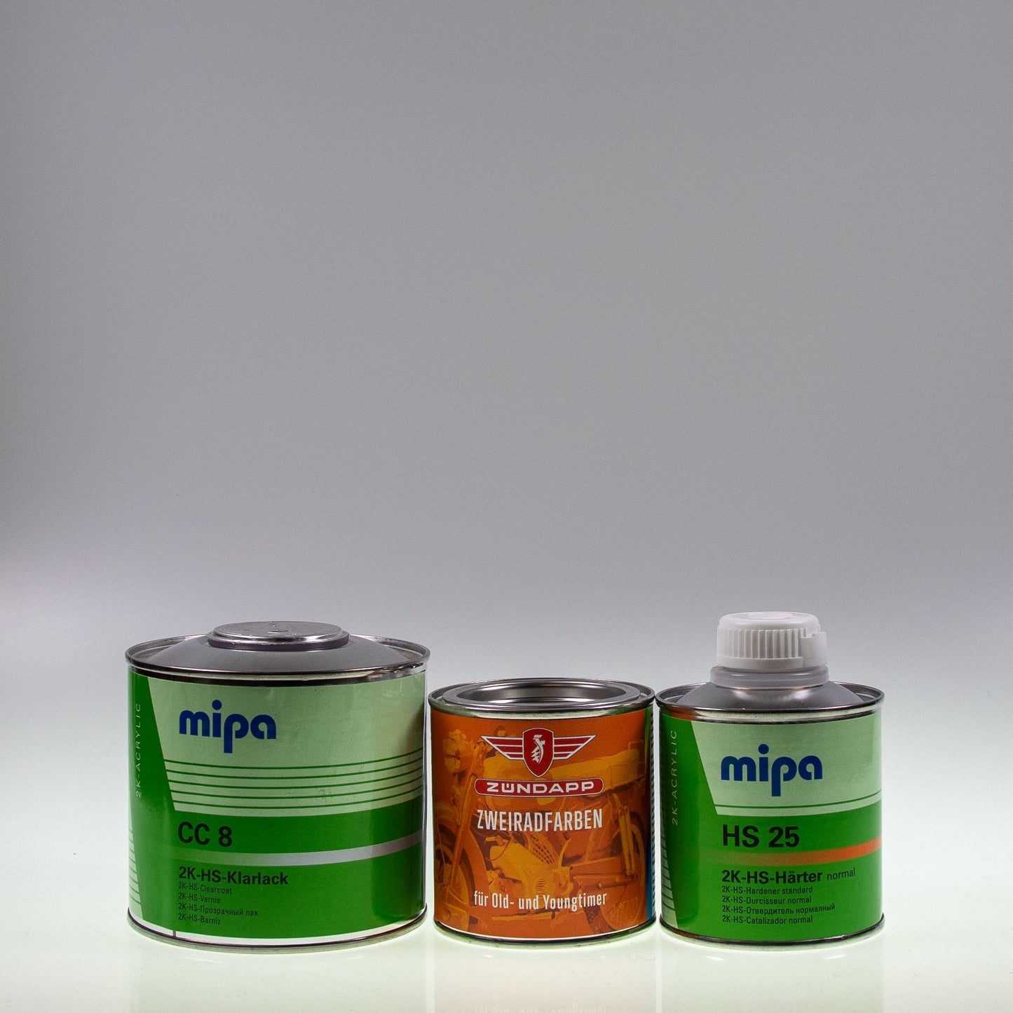 Zündapp-Farben Lackdose (250 ml) mit Klarlack und Härter